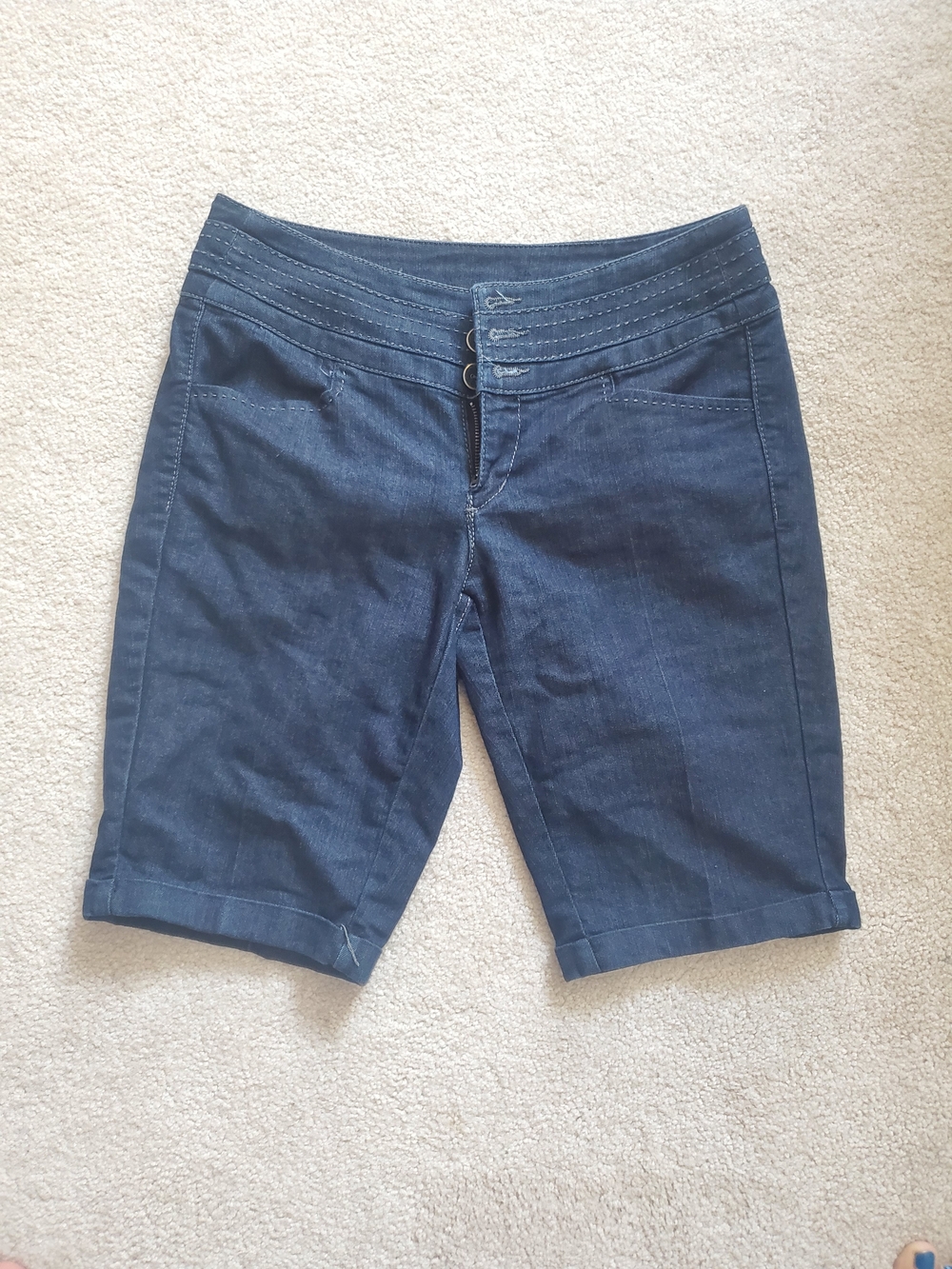 Maurices Dark Blue Denim Bermuda Shorts